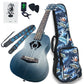Kalena LM series Soprano Mahogany Ukulele Dolphins Edition DeepSea Blue Complete Set