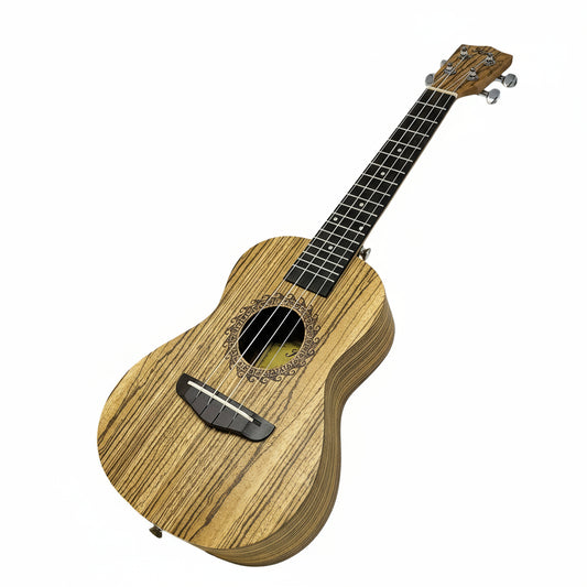 Kalena Tenor Zebrawood Sun Engraving Ukulele